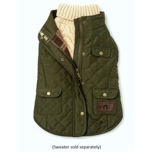 Fab Dog Quilted Barn Dog Coat Olive Green Size 16" NEW RT$76